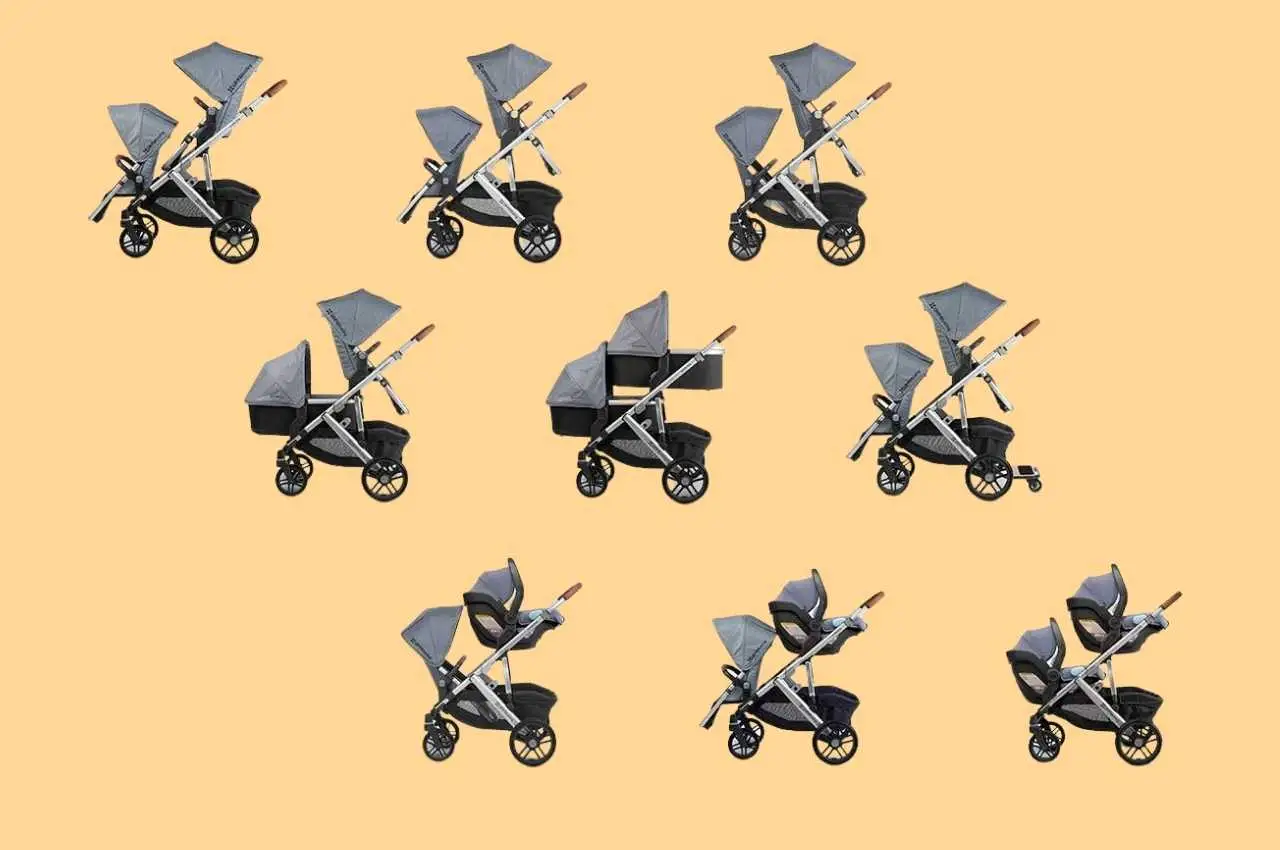 Mutiple configurations of Uppababy Stroller Vista