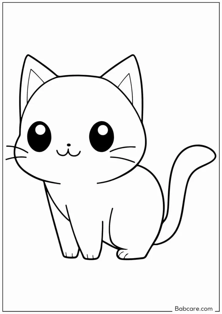 Coloring Page Of Furry Cat