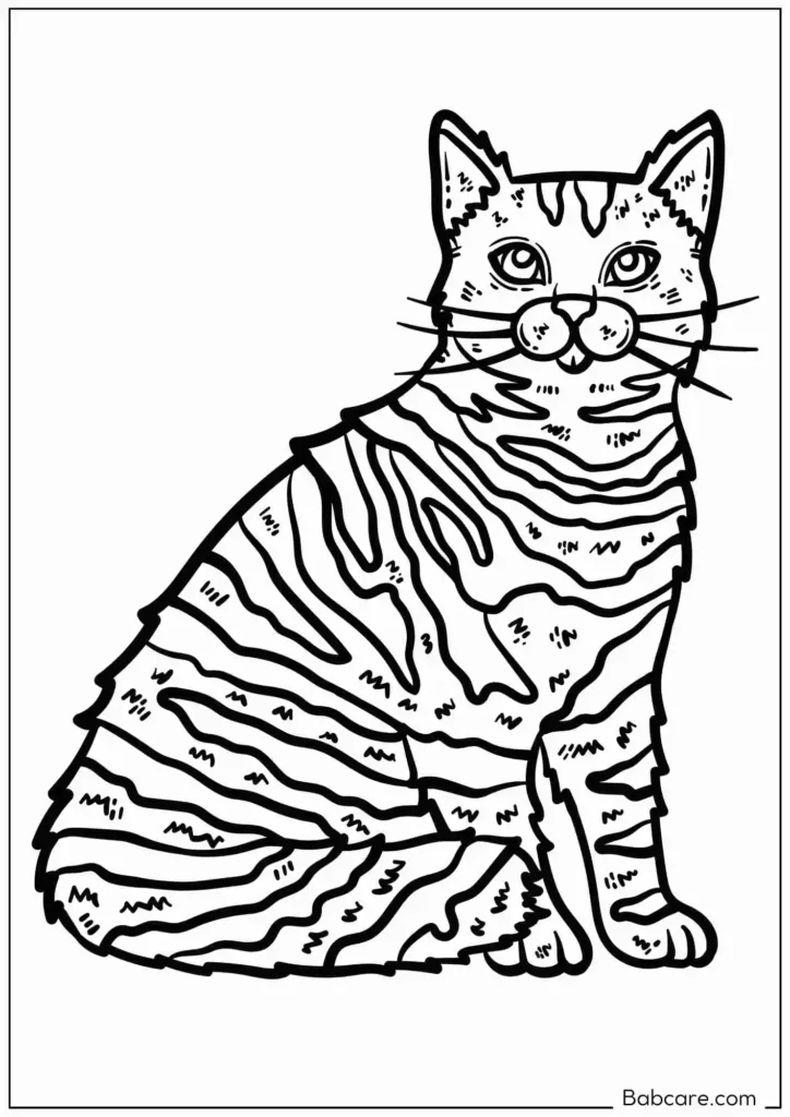 Cat Face Babcare Coloring In