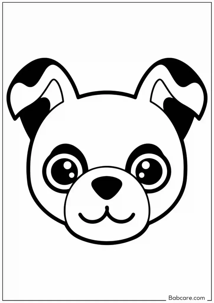Coloring page of dog's face