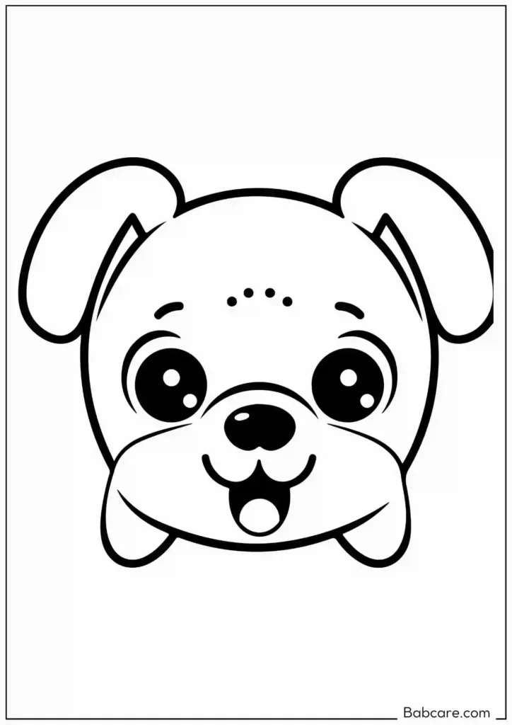 cute face of little dog for coloring 