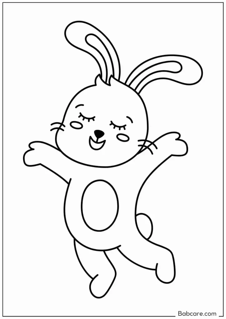 dancing rabbit coloring page