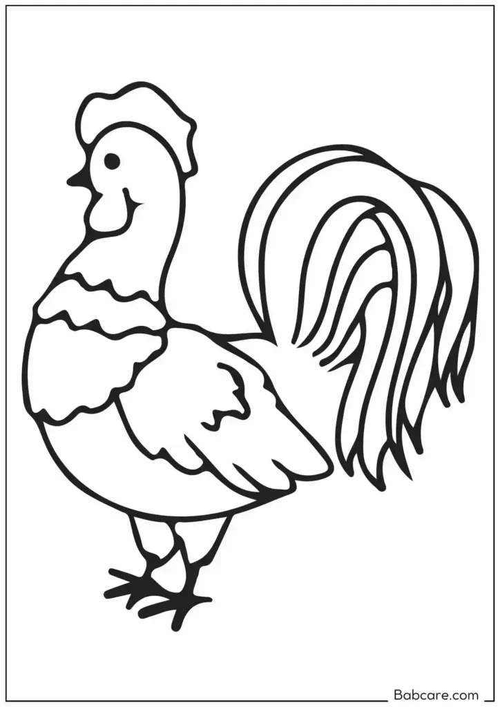 Cute Little Chicken To Color In For Kids
