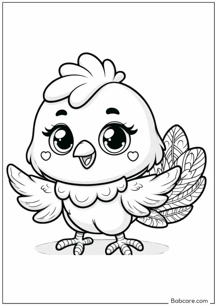 Cute Little Chick Smiling Coloring Page