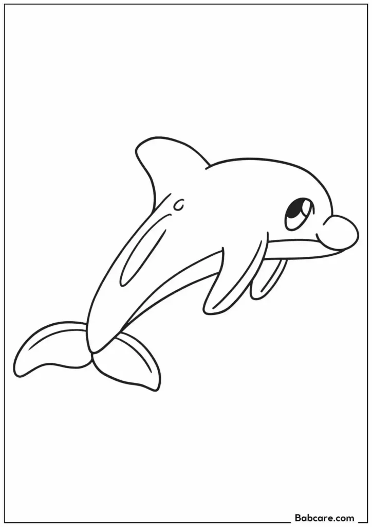 Cute Simple Dolphin coloring sheet