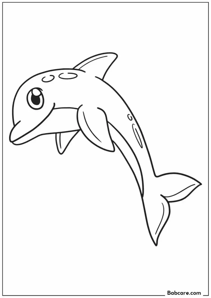 Dolphin Swimming On Reef Coloring Page