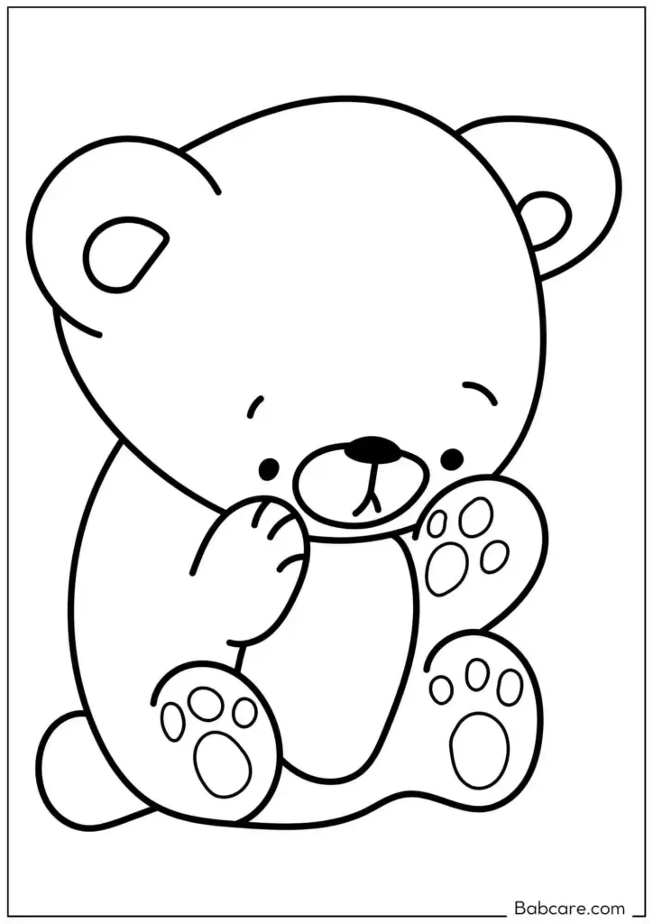 Teddy Bear Thinking Too Much Coloring Page