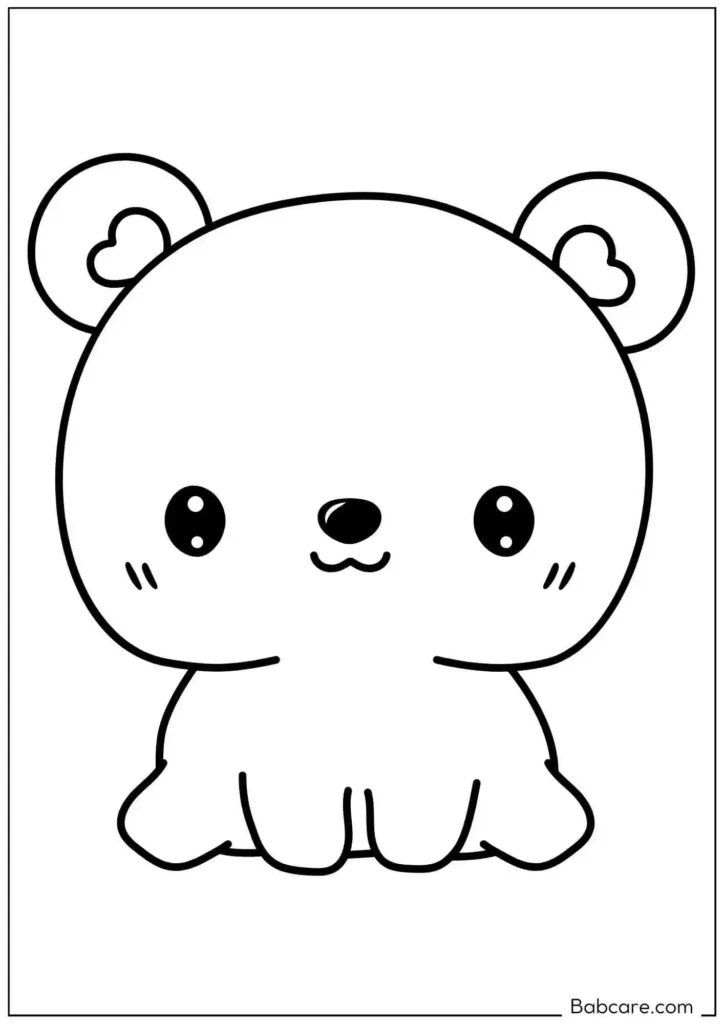 Cute Little Teddy Bear Simple Outline 
