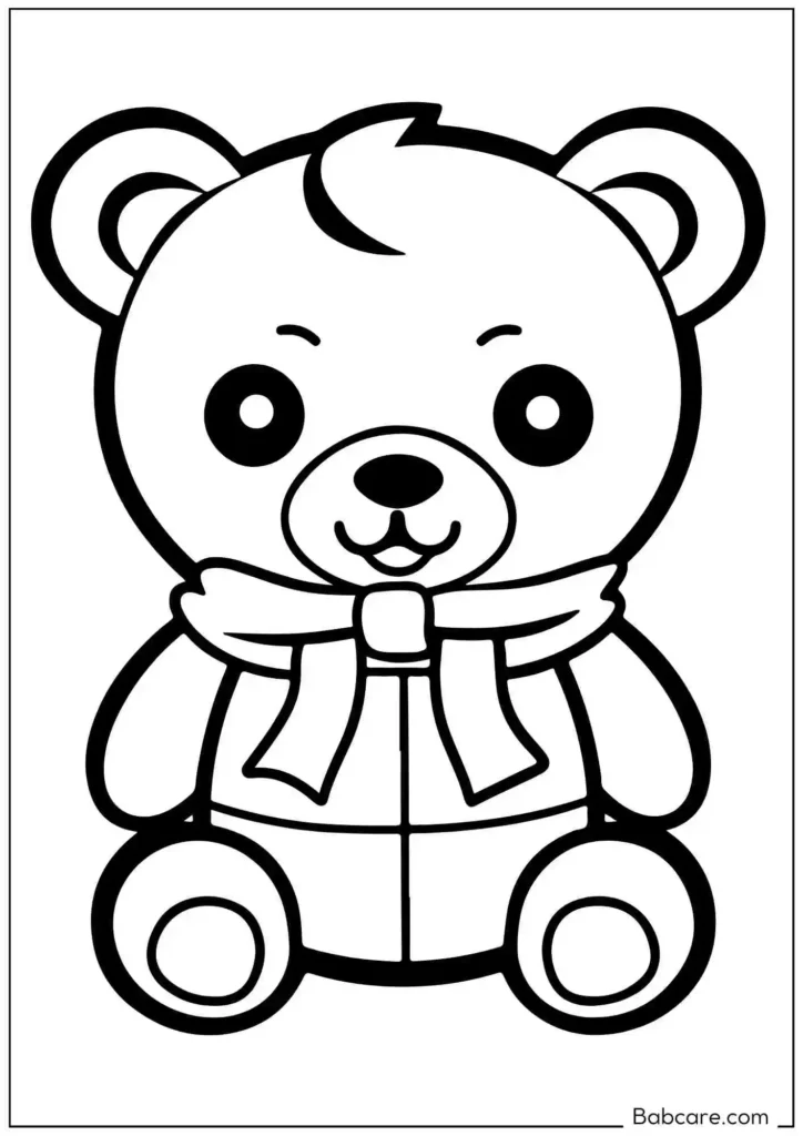 Teddy Bear Coloring Page for Kids