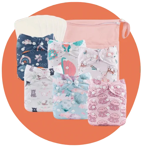 Babygoal Reusable Diapers With Inserts+Wet Bag